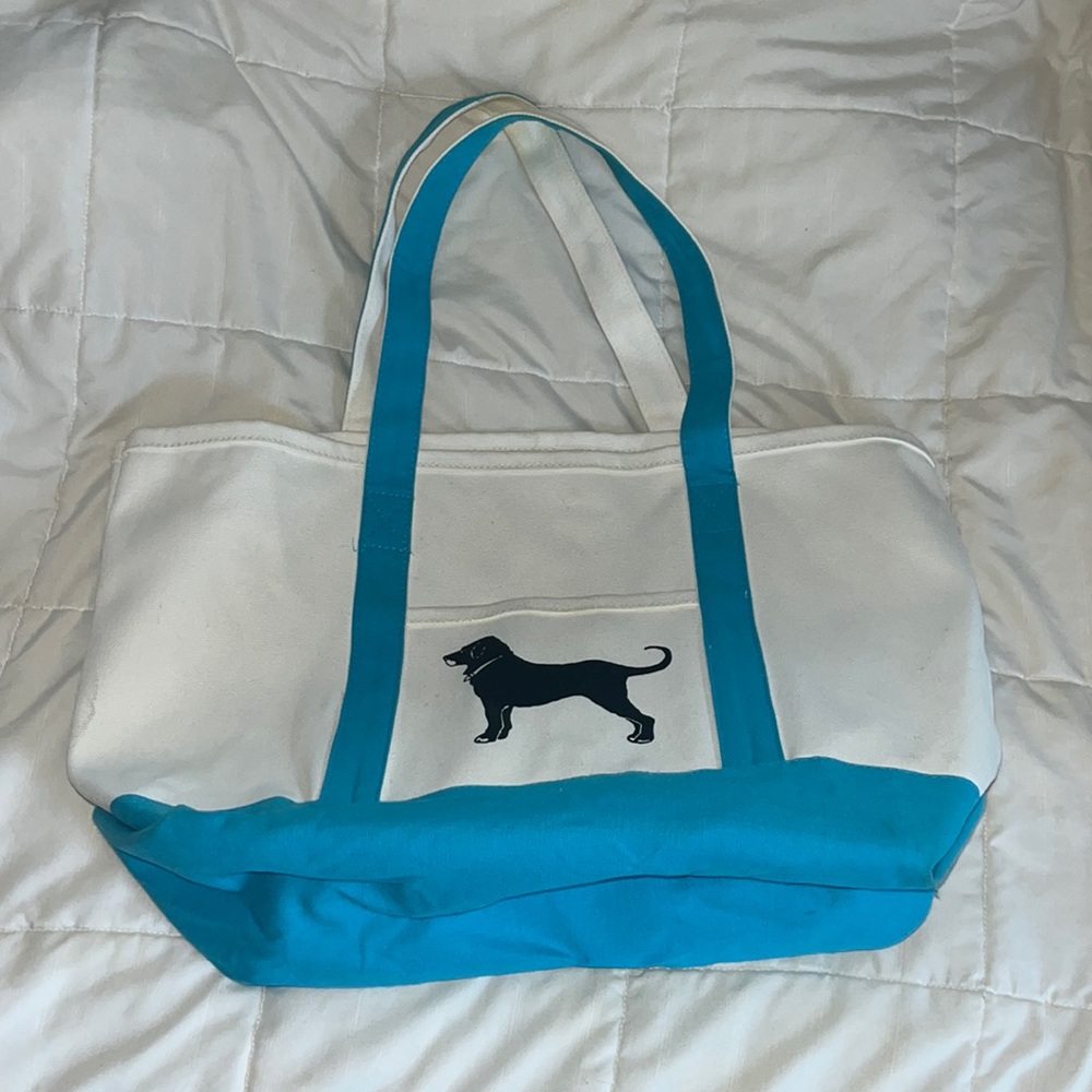 black dog canvas tote bag